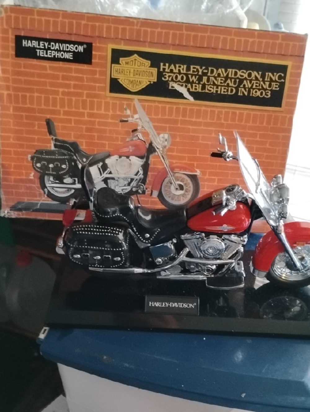 Harley-Davidson Red and Black Collector Motorcycle Model